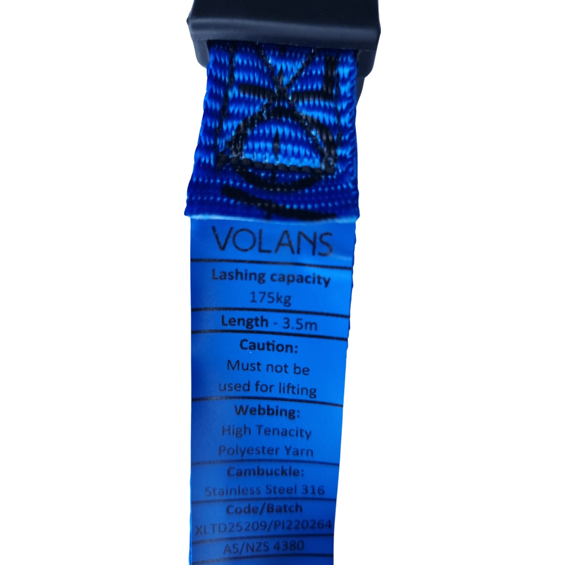 Stainless Steel 316 Marine Kayak Tie Down Straps: Pair of Blue 3.5m straps with pouch - Image 3
