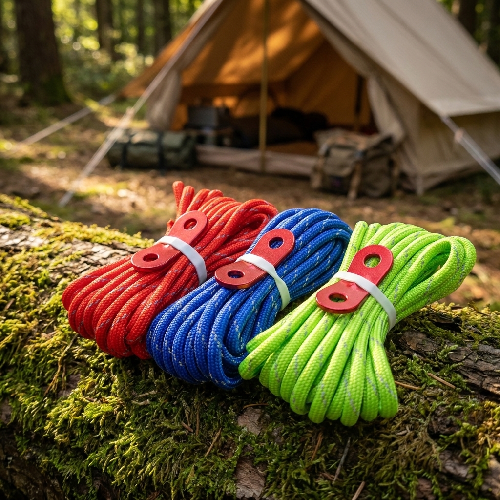 Reflective Tent Guy Lines with Aluminium Guyline Adjuster