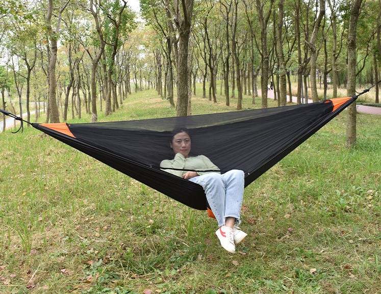 Premium Camping Hammock with Mosquito Net - Removable net with bungee cord - Image 4