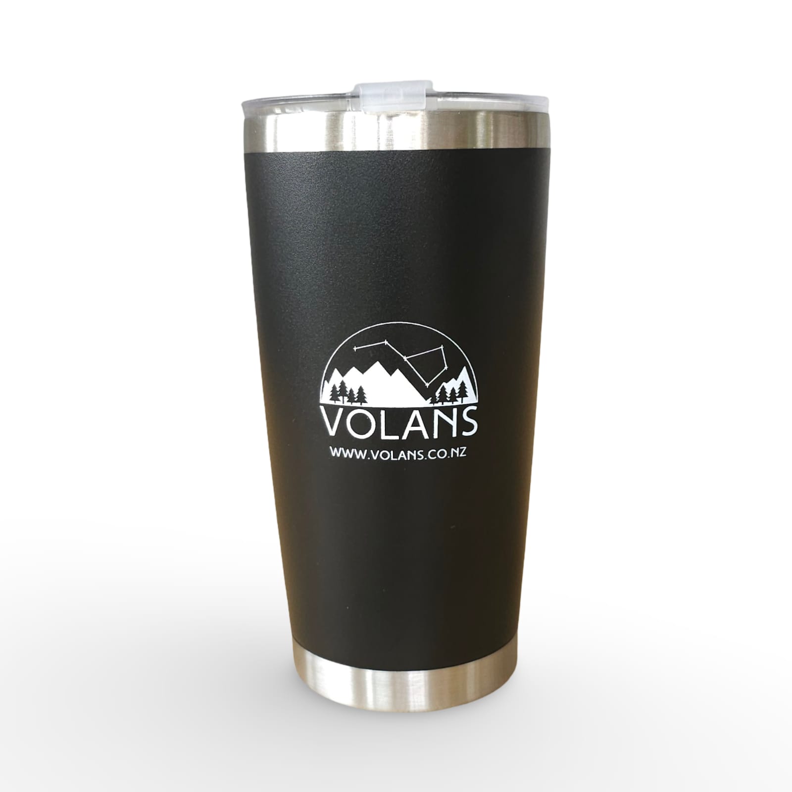 Volans 600ml Double Wall Vacuum Insulated Stainless Steel Tumbler with Spill-Proof Lid - SS Cup 600ml Black