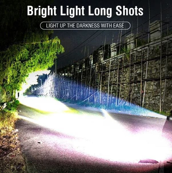 1000 Lumen Rechargeable LED Flashlight with Side Lights & Tail Emergency Signal – 300m Beam, IP64 Waterproof - Image 7