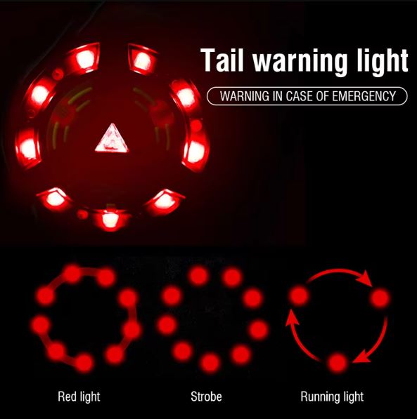 1000 Lumen Rechargeable LED Flashlight with Side Lights & Tail Emergency Signal – 300m Beam, IP64 Waterproof - Image 9