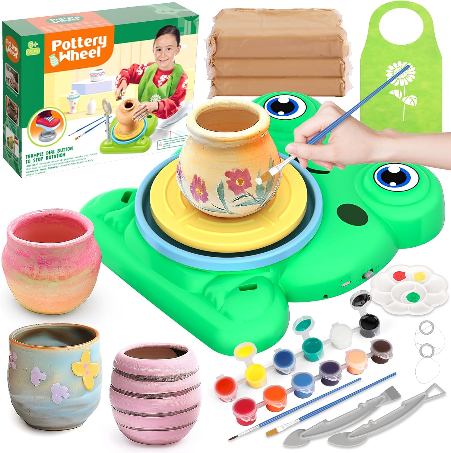 Frog Pottery Wheel for Kids - DIY Set for Kids 6+