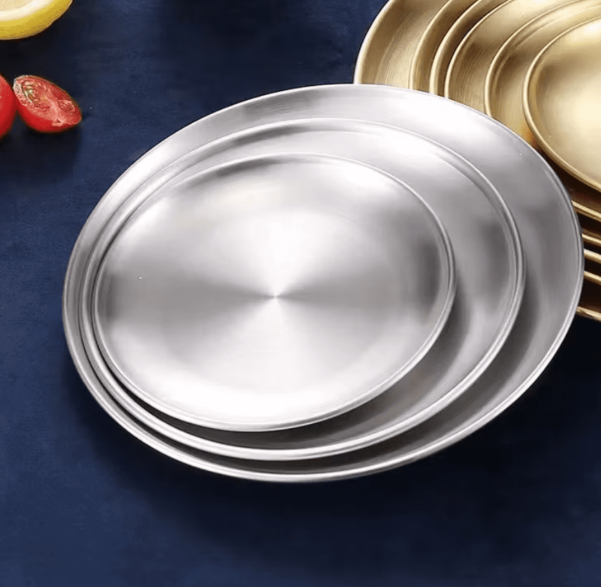 Lightweight Stainless Steel Camping Plates –  23cm / 26cm / 30cm