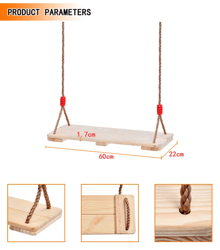 Volans Large Wooden Swing Seat - Suitable for Adults - Image 5